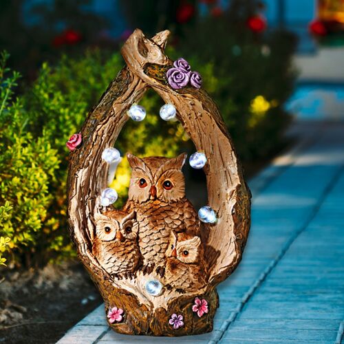 3Pagen Deko Garten Solarleuchte "Eulenfamilie"