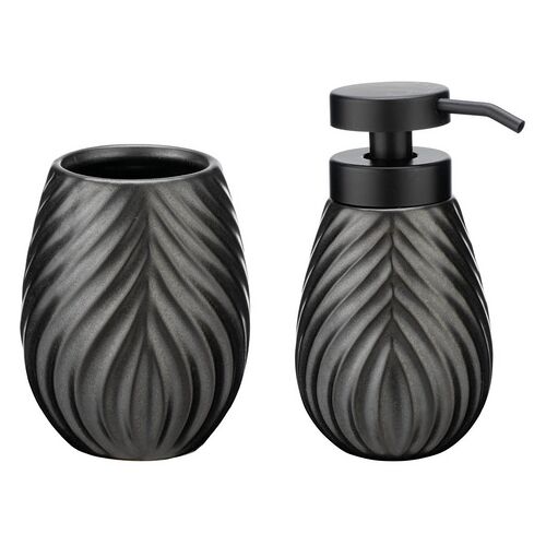 Bad-Accessoire Set „Idro“, 2-tlg., anthrazit WENKO