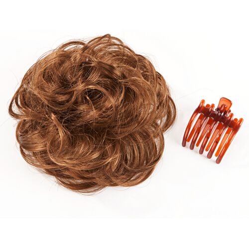 3Pagen Haar-Band mit Clip mittelbraun