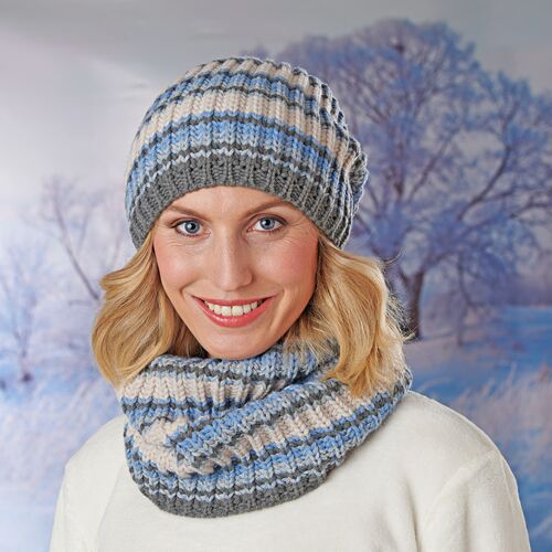 3Pagen Loopschal "Nelly" Strick im Streifenmuster