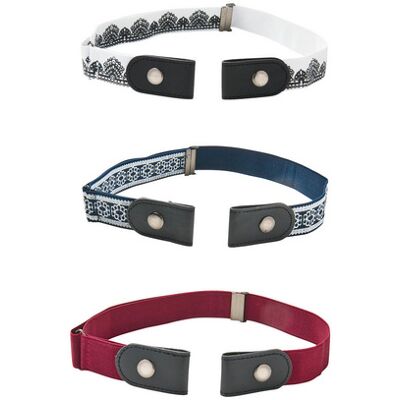 3Pagen Gürtel ohne Schnalle, 3er-Set bordeaux + blau/weiß + weiß/schwarz 3Pagen Gürtel ohne Schnalle, 3er-Set bordeaux + blau/weiß + weiß/schwarz