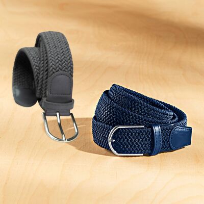 3Pagen Stretch-Gürtel grau + blau 2er-Set 3Pagen Stretch-Gürtel grau + blau 2er-Set