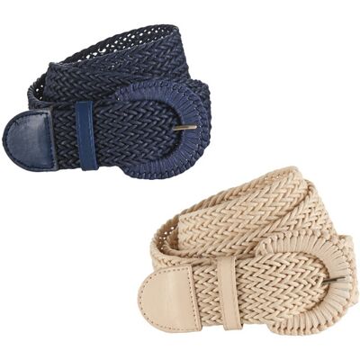 3Pagen Stretch-Gürtel sand + navy 2er-Set 3Pagen Stretch-Gürtel sand + navy 2er-Set
