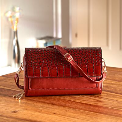 3Pagen Tasche "Kroko" 2-in-1 RFID-Schutz burgund 3Pagen Tasche "Kroko" 2-in-1 RFID-Schutz burgund