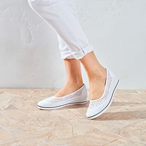 3Pagen Ballerina "Spitze" weiß