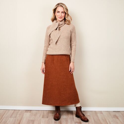 3Pagen Strickpullover mit Schalkragen beige