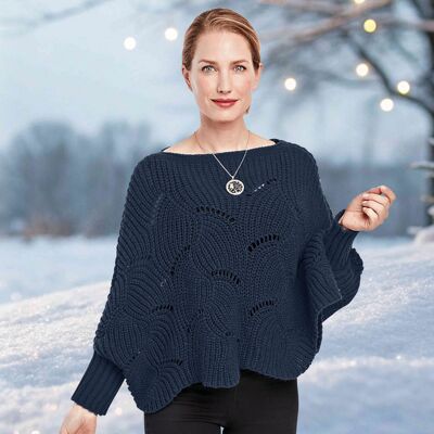 3Pagen Cape-Pullover blau 3Pagen Cape-Pullover blau