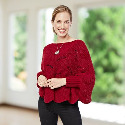 3Pagen Cape-Pullover dunkelrot 3Pagen Cape-Pullover dunkelrot