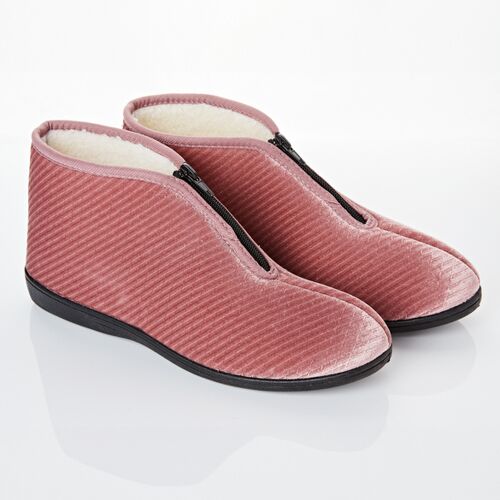 3Pagen Hausschuh knöchelhoch Bootie puderrosa