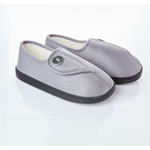 3Pagen Komfort-Pantoffel "Irene" grau