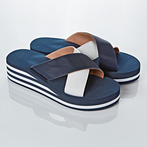 3Pagen Pantolette marine/weiß