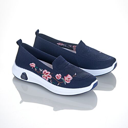 3Pagen Slipper "Blumenranke" navy