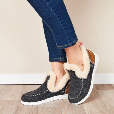 3Pagen Komfort-Slipper "Mone" grau 3Pagen Komfort-Slipper "Mone" grau