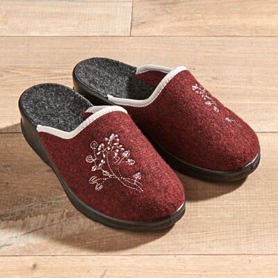 3Pagen Pantoffel "Cara" bordeaux-schwarz 3Pagen Pantoffel "Cara" bordeaux-schwarz