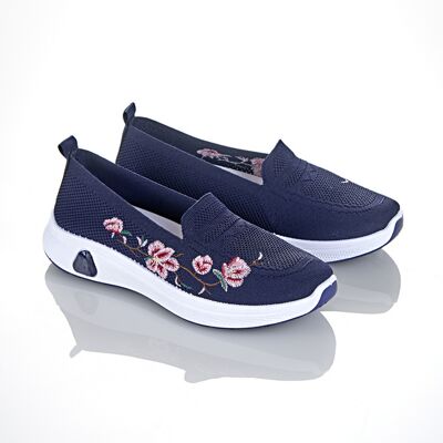 3Pagen Slipper "Blumenranke" navy 3Pagen Slipper "Blumenranke" navy