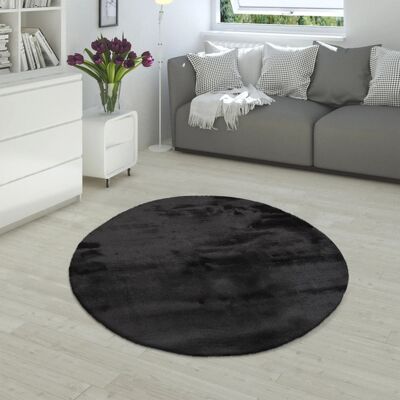 Hochflor-Teppich RABBIT 780 Schwarz Rund Paco Home Hochflor-Teppich RABBIT 780 Schwarz Rund Paco Home
