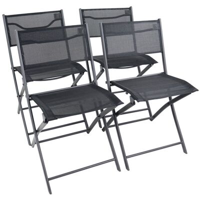 VCM 4er Set Gartenstühle - Klappbar, Schwarz VCM 4er Set Gartenstühle - Klappbar, Schwarz