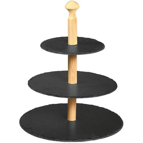 Etagere mit Schieferplatten 3-stöckig KESPER