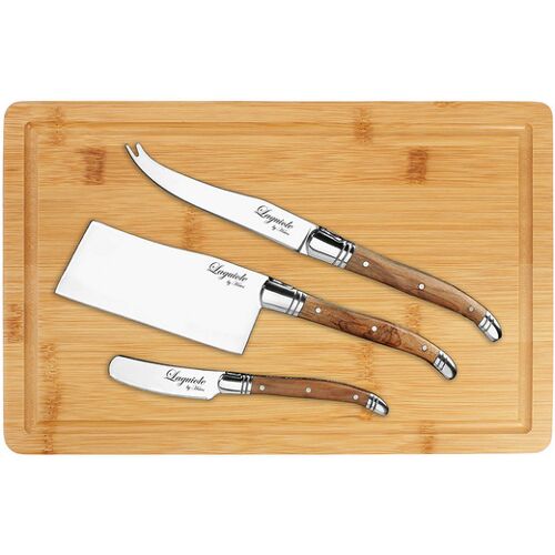 Käsemesser-Set 3-tlg. Laguiole mit Schneidebrett HAWS