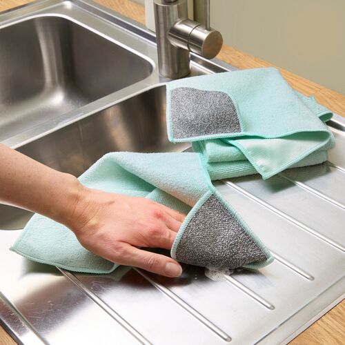 3Pagen Mikrofasertücher mit Scheuerecke 4er-Set