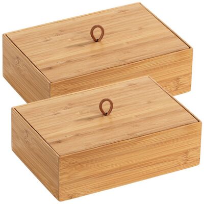 Aufbewahrungsbox „Terra“ L mit Deckel, 2er Set, Bambus WENKO Aufbewahrungsbox „Terra“ L mit Deckel, 2er Set, Bambus WENKO