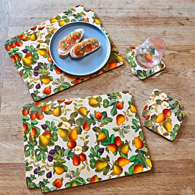 6 Platzsets + 6 Untersetzer "Früchte" 12er-Set Eldo 6 Platzsets + 6 Untersetzer "Früchte" 12er-Set Eldo