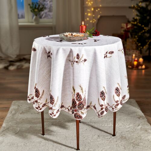 Tischdecke "Tannenzapfen" Ø 140 cm Eldo