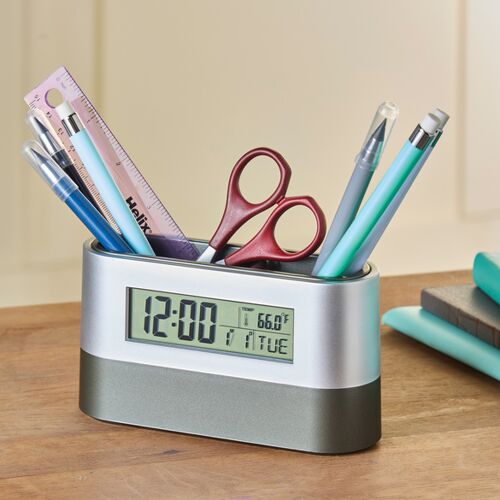 3Pagen Stifthalter mit Uhr 2-in-1