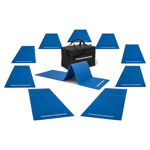 Hergestellt für: Trainingsunterlagen24 GmbH 10er Set Gymnastikmatten (190x60x0,8 cm) outdoor - faltbar