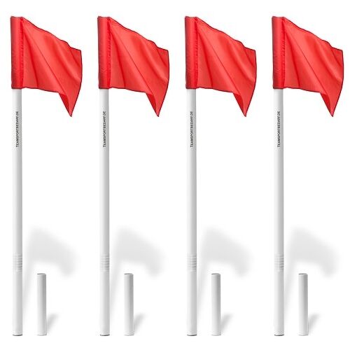 Hergestellt für: Trainingsunterlagen24 GmbH Eckfahnen-Set - Begrenzungsstange mit Knickgelenk (Farbe: Weiß)