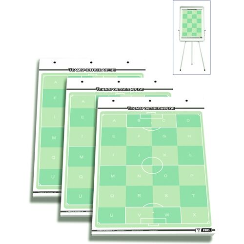 Hergestellt für: Trainingsunterlagen24 GmbH 3er Set - T-PRO Fussball Flipchart-Spielfeldblöcke - 3.00 ct