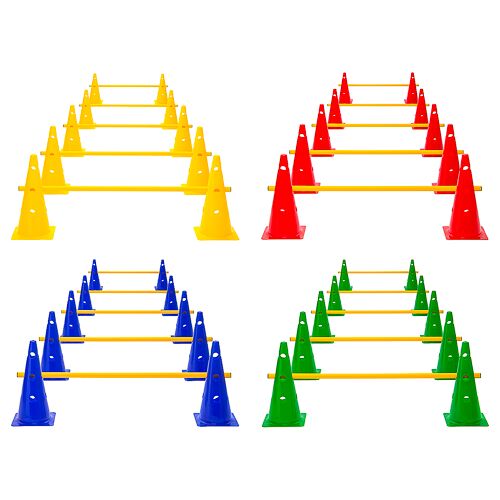 Hergestellt für: Trainingsunterlagen24 GmbH Kegelhürden (5er Set), 4 Farben - Höhe: 38 cm