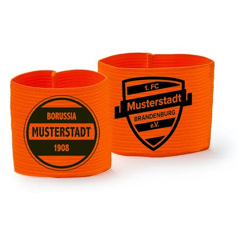 Hergestellt für: Trainingsunterlagen24 GmbH Kapitänsbinde (Junior/Senior) Orange - mit Wunschaufdruck