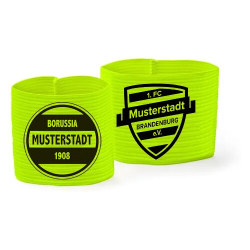 Hergestellt für: Trainingsunterlagen24 GmbH Kapitänsbinde (Junior/Senior) Neongelb - mit Wunschaufdruck