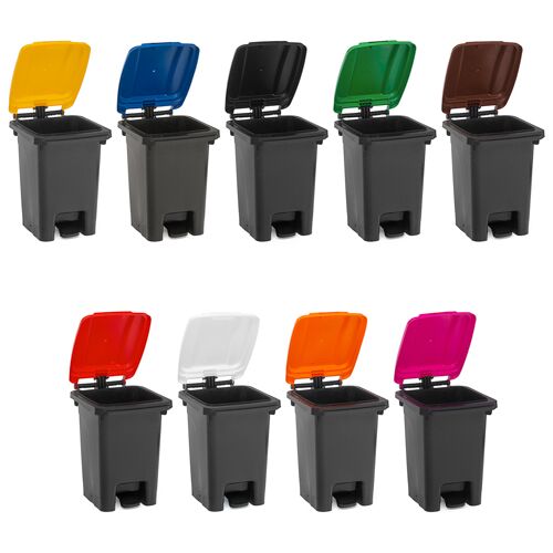 Hergestellt für: Trainingsunterlagen24 GmbH 60 Liter Mülleimer (Mülltonne) - 9 Deckelfarben