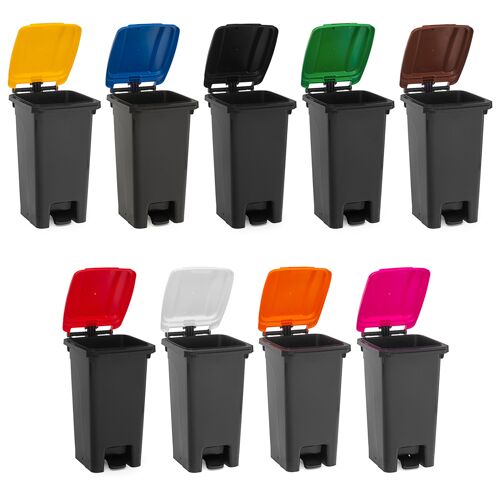 Hergestellt für: Trainingsunterlagen24 GmbH 80 Liter Mülleimer (Mülltonne) - 9 Deckelfarben