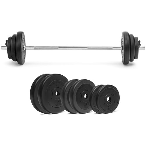 Hergestellt für: Trainingsunterlagen24 GmbH Langhantel Sets (115 cm) ohne Gewinde - inkl. Hantelscheiben
