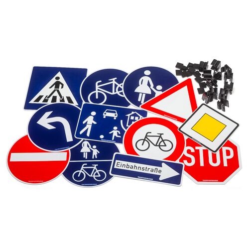 Hergestellt für: Trainingsunterlagen24 GmbH Verkehrszeichen-Set für Kinder (25-teilig) - inkl. Beutel