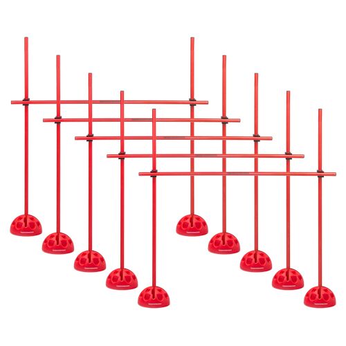 Hergestellt für: Trainingsunterlagen24 GmbH 5er Set - Kombi-Hürden-System (120 cm) - Farbe: Rot - 5.00 ct