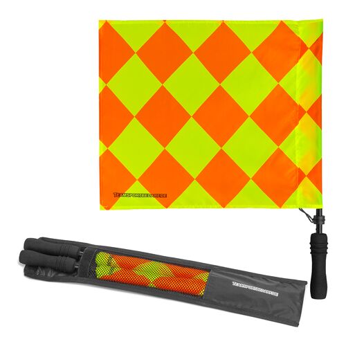 Hergestellt für: Trainingsunterlagen24 GmbH Linienrichter-Fahnen Set (kleinkariert) - inkl. Tasche - 2.00 ct