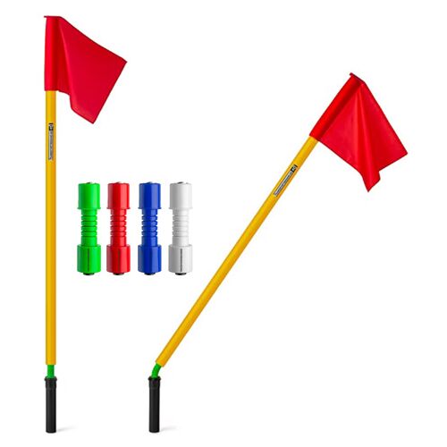 Hergestellt für: Trainingsunterlagen24 GmbH T-PRO Eckfahnen-Set mit Knickgelenk (4 Farben) - Stangenfarbe: Gelb