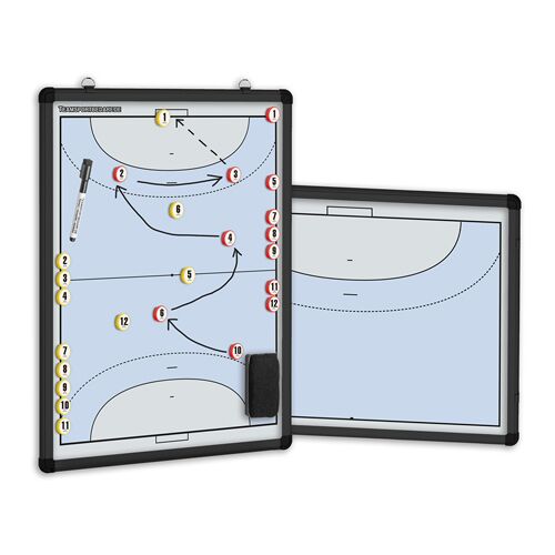Hergestellt für: Trainingsunterlagen24 GmbH HANDBALL - magnetische Taktiktafel (bunt, beidseitig) - 450 x 600 mm