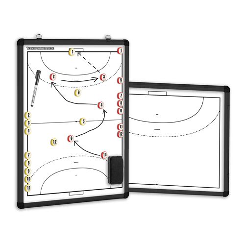 Hergestellt für: Trainingsunterlagen24 GmbH HANDBALL - magnetische Taktiktafel (beidseitig) - 450 x 600 mm