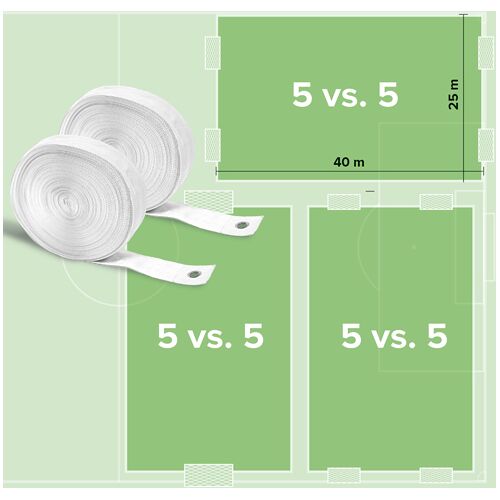 Hergestellt für: Trainingsunterlagen24 GmbH Spielfeldmarkierung (weiß) - Maße: 40x25 m