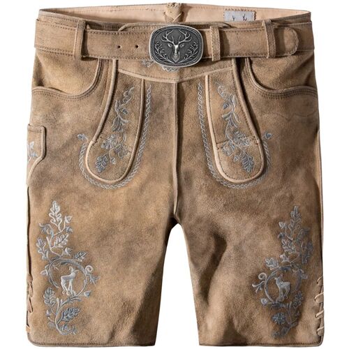 Trachtenlederhose Girgl (senf gespeckt-grau, Gr. 52) von Stockerpoint Classics für Herren, Lederhosen, 100% echt Leder
