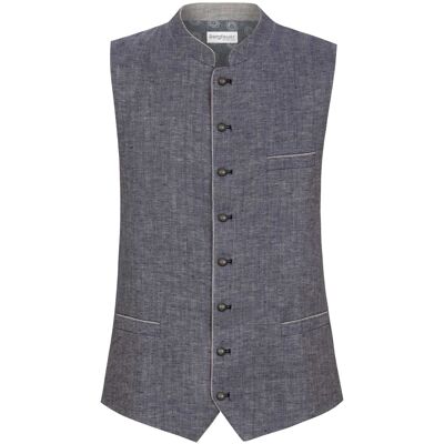 Trachtenweste Lucio (indigo, Gr. 54) von Stockerpoint Bergfeuer für Herren, Oberteile, 100% Leinen Trachtenweste Lucio (indigo, Gr. 54) von Stockerpoint Bergfeuer für Herren, Oberteile, 100% Leinen