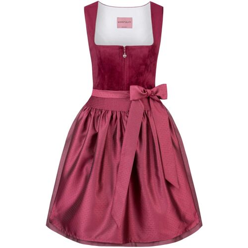 Dirndl Mila (bordeaux, Gr. 44) von Stockerpoint Wiesnwuid für Damen, Mieder: 100% Polyester, Rock: 58% Polyester, 42% Baumwolle