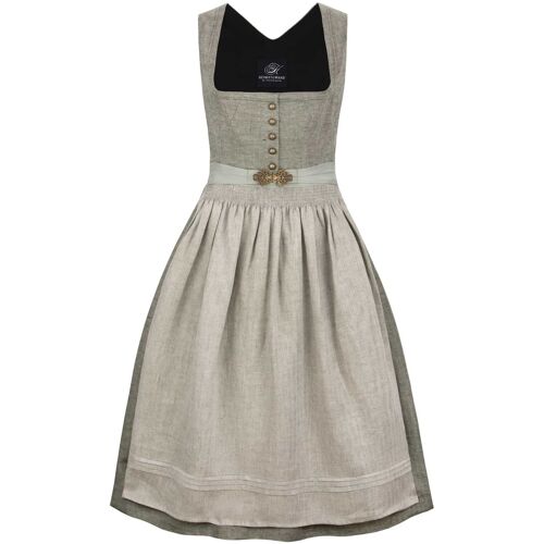 Dirndl Tilda (olive, Gr. 46) von Stockerpoint Heimatgwand Premium für Damen, 100% Leinen