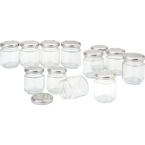 VBS XXL VBS Gläser mit Schraubdeckel "Rund", 100 ml, 12 Stück