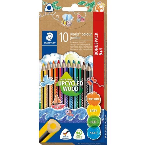 STAEDTLER Noris colour "Jumbo Buntstifte", 9er-Set + 1 Gratis